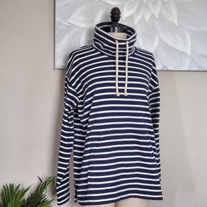 J. Crew Blue Striped Nautical Mariner Cloth Turtleneck Sweater Small